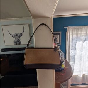 Coach Brown and Tan Shoulder Bag